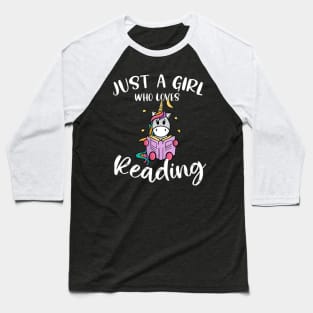 Just a Girl Who Loves Reading Funny unicorn and book lovers Baseball T-Shirt